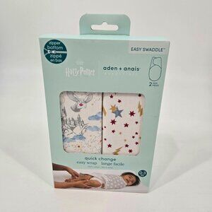 Aden & Anais Harry Potter Quick Change Easy Swaddle 2 Pack Zipper 0-3 M NEW